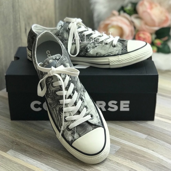 🌸Sale🌸 Converse Ctas OX Dolphin 🐬 Black Egret Women's Size 8 AUTHENT 559864C - Picture 3 of 8